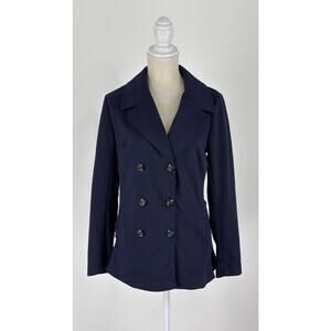 41Hawthorn Womens Londyn Knit Peacoat Jacket Double Breasted Size Medium Navy